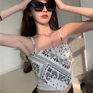 Mixed Threads Inverted Triangle Crop Strap Backless Camis Tank Top Shirt L 
B11